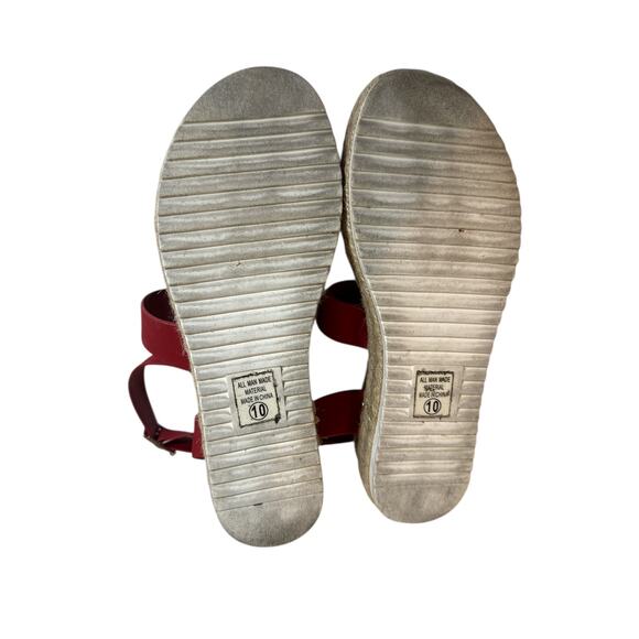 Soda Women's Bryce 2 Espadrille Platform Sandal Comfort Strappy Size 10 Red - Picture 3 of 5